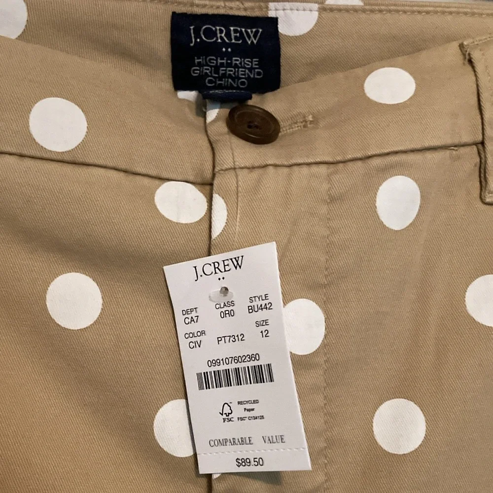 JCrew Factory printed high rise girlfriend chino pants - Picture 3 of 5